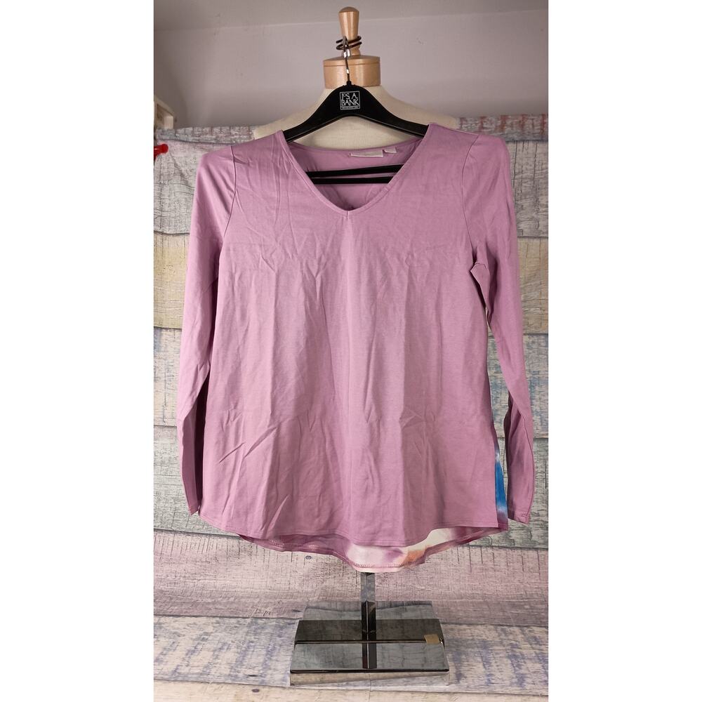 Belle By Kim Gravel Ladies Triple luxe knit top with Chiffon Back Size Small